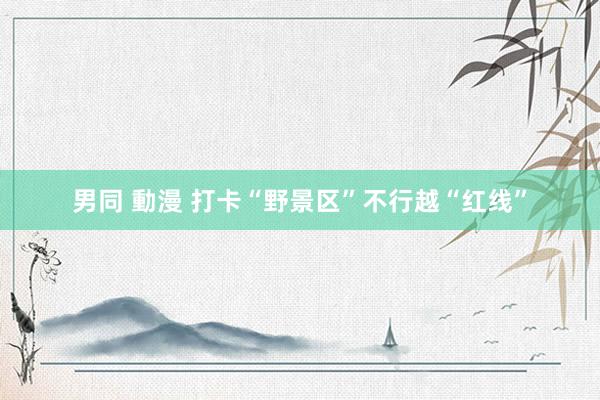 男同 動漫 打卡“野景区”不行越“红线”