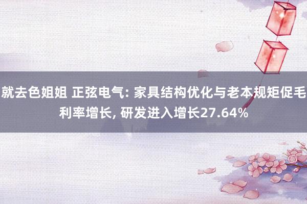 就去色姐姐 正弦电气: 家具结构优化与老本规矩促毛利率增长, 研发进入增长27.