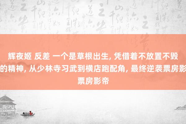 辉夜姬 反差 一个是草根出生, 凭借着不放置不毁灭的精神, 从少林寺习武到横店跑